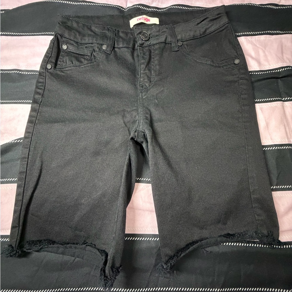 Women’s Denim shorts refuge Black Distressed Cutoff